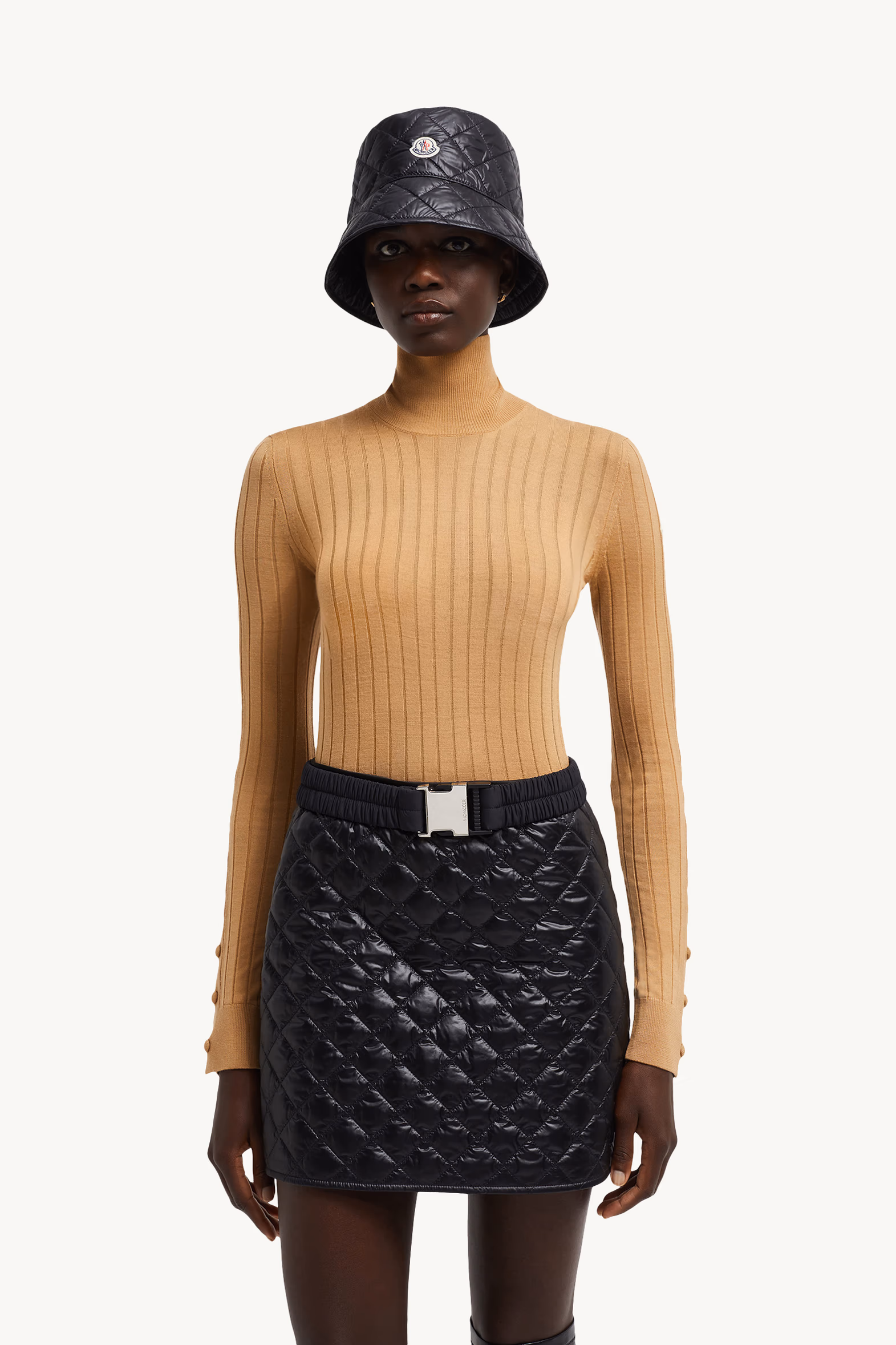 Wool & Cashmere Turtleneck Sweater Women Beige Moncler 0
